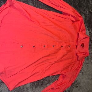 Alfani Men's Bright Coral Casual Button Down Shirt